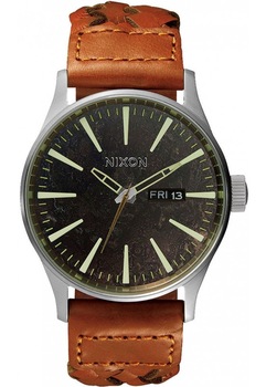 NIXON A105-1959 Sentry Leather Dark Copper Saddle Woven 42mm 10ATM NIXON A105-1959 Sentry Leather Dark Copper Saddle Woven 42mm 10ATM