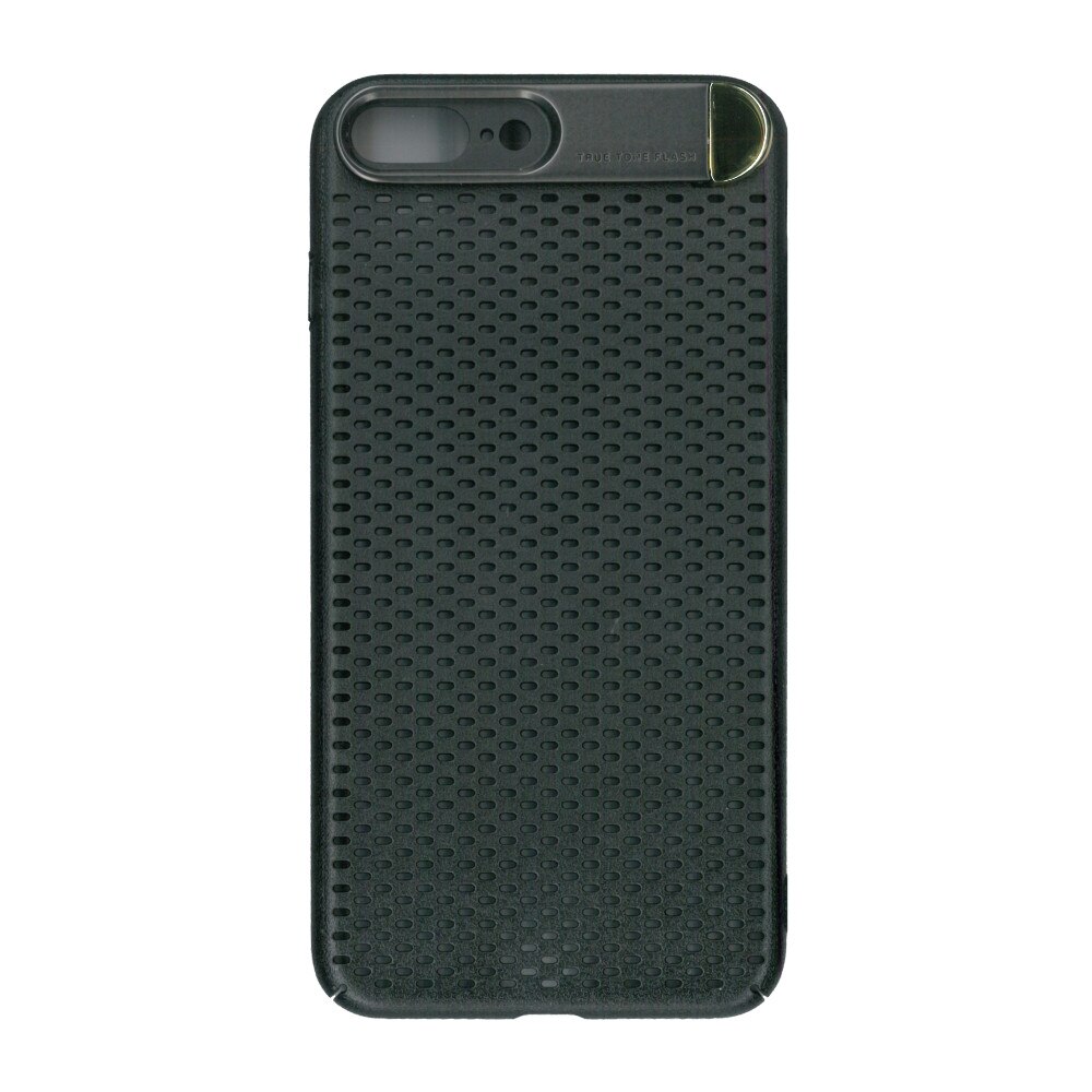 Husa de protectie spate, EuroCell Air, cu perforatii si clips metalic pentru iPhone 8 Plus, negru