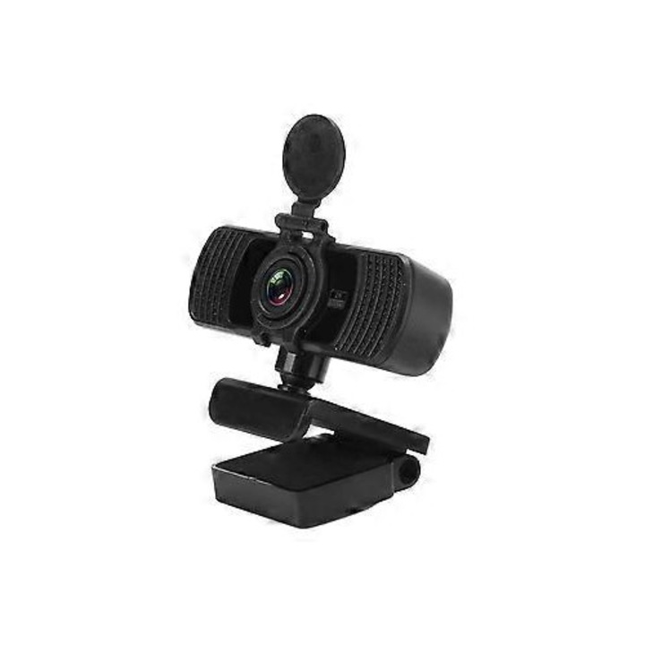 Уеб камера USB 2K (2560x1440) FRU-CJK0424-260919-1355, 4MP, 25 FPS, вграден микрофон, ротация на 360°, Plug and Play, USB 2.0, черна