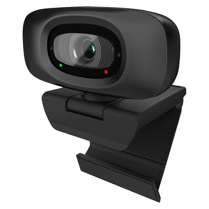Уеб камера FRU-CJK0424-260919-1317, 2K, 120° широк ъгъл, автофокус, микрофон с намаляване на шума, затвор за поверителност, plug-and-play USB, черна