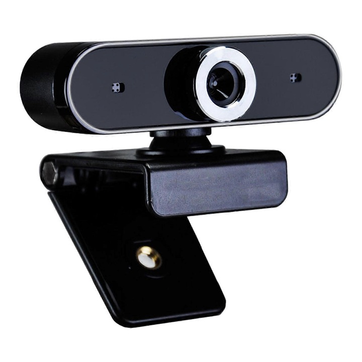 Уеб камера USB FRU-CJK0424-260919-1275, 12MP, 640x480 @30FPS, вграден микрофон, ръчен фокус, 5-слойна леща, Plug and Play, черна