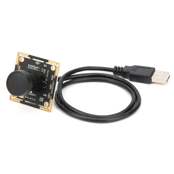 Модул камера USB HBVCAM-F20216HD V22 FRU-CJK0424-260919-1304, 2 MP (1920x1080) 1080P, ъгъл 136°, сензор F2.2 (1/2.7"), ръчен фокус, MJPG/YUY2, USB 2.0, кабел 40 см, черен