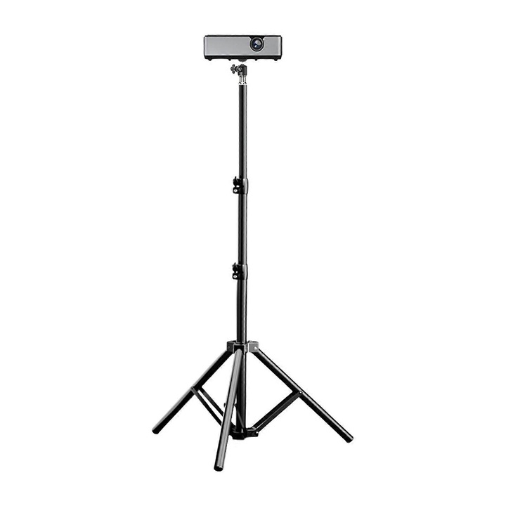 Регулируем алуминиев статив FRU-CJK0424-260919-1129, 1/4" резба, 360° ротация, макс. височина 60 см, капацитет 4 кг, черен