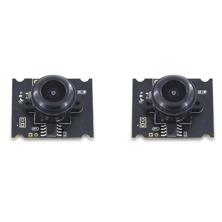 Модул камера USB HBV-3M2111 V22 FRU-CJK0424-260919-1004, сензор OV3660 3MP, ъгъл 110°, ръчен фокус, USB 2.0, MJPG/YUY2, кабел 40см, черен, комплект 2 бр.