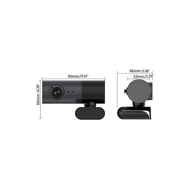 Уеб камера USB FRU-CJK0424-260919-461, 1080p Full HD, автофокус, двойни микрофони с намаляване на шума, вграден високоговорител, Plug-and-Play USB 2.0, черна
