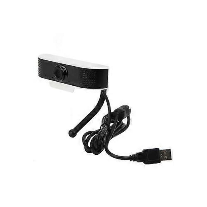 Уеб камера FRU-CJK0424-260919-496, 2 MP (1920x1080) 30 FPS, автофокус, USB 2.0, MJPEG, закрепване за монитор и статив, бял/черен