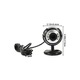 Уеб камера FRU-CJK0424-260918-1391, 1.3MP CMOS сензор, динамична резолюция 1600x1200, вграден микрофон, 6 LED, съвместима с USB 2.0, със щипка, черна