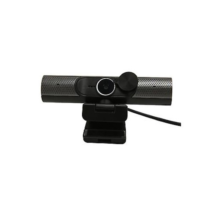 Уебкамера USB FRU-CJK0424-260918-1066, 2K 2560x1440 30 fps, автофокус, микрофон с редукция на шума и Hi-Fi високоговорител, USB 2.0 plug-and-play, капак за поверителност, черна/сива