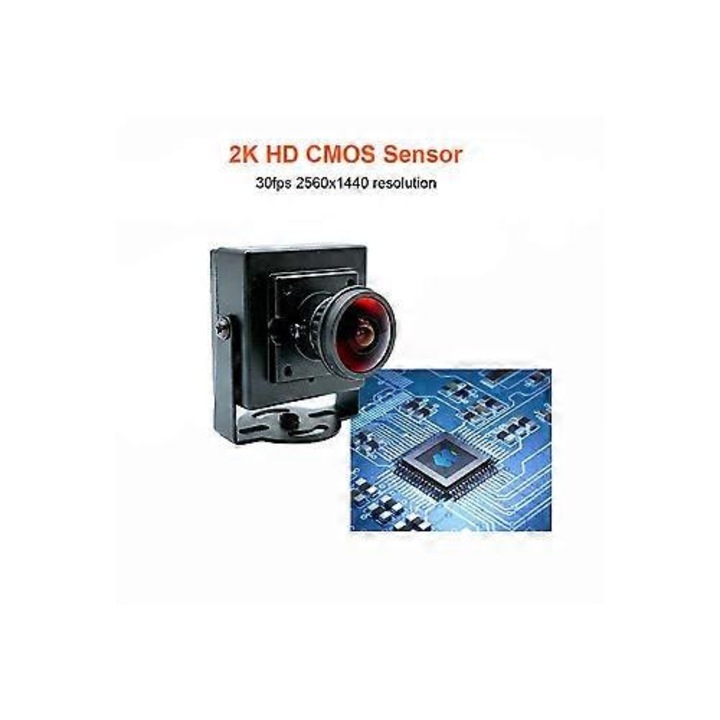 Комплект от 2 USB уеб камери FRU-CJK0424-260918-745, 4.0MP (2560x1440) 2K 30fps, обектив тип рибешко око 1.8mm 160°, USB 2.0 UVC plug-and-play, черен