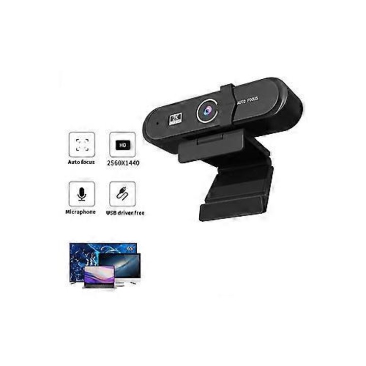 Уеб камера USB B9 FRU-CJK0424-260918-716, Full HD 1080p 30fps (2K/4K по избор), автофокус, вграден микрофон, USB 2.0, черна