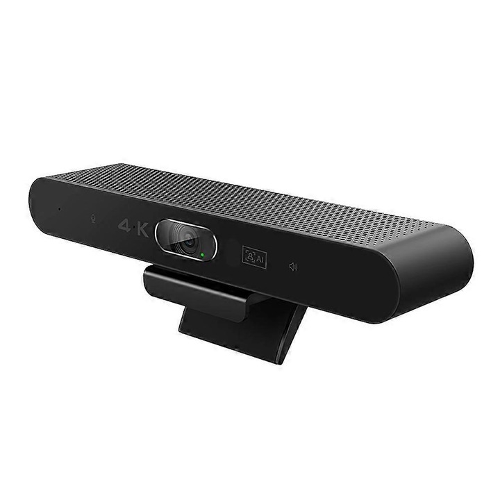 Видеоконферентна камера SEEUP 4C FRU-CJK0424-260918-523, 4K (3840×2160@30fps), автофокус и AI проследяване на лица, 4x цифрово увеличение, USB 2.0, всепосочни микрофони (обхват 3–5 м), 2W високоговорител, черна