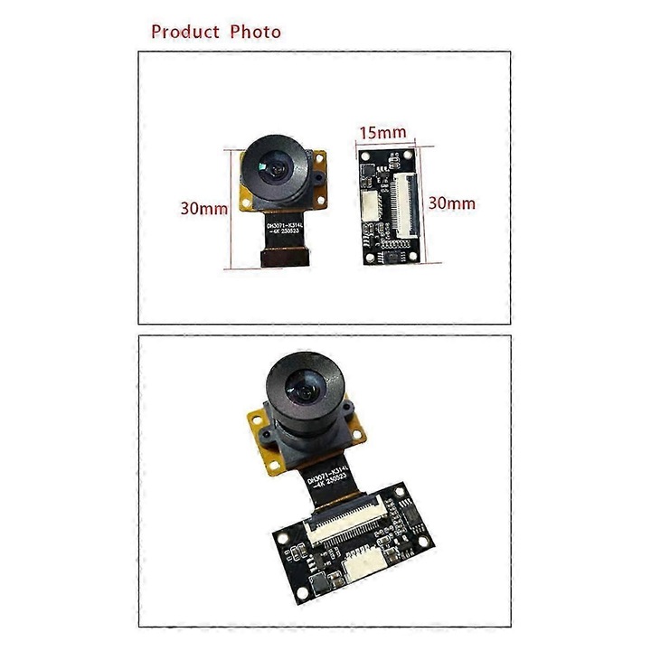USB камера модул 4K 8MP IMX415 3071-K314L (FRU-CJK0424-260918-141), MJPEG 30fps, USB 2.0, ръчен фокус, FOV 90°, черен
