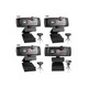 Уеб камера USB FRU-CJK0424-260918-053, резолюция 1K/2K/4K/8K (варианти), автофокус, стерео микрофон, затвор за поверителност, ъгъл 120°, USB кабел 150 см, монтаж щипка/статив, черна