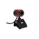 Уеб камера USB 2.0 FRU-CJK0424-260918-198, VGA 640x480 CMOS, вграден микрофон, ръчен фокус, въртене на 360° с щипка, черно/червено