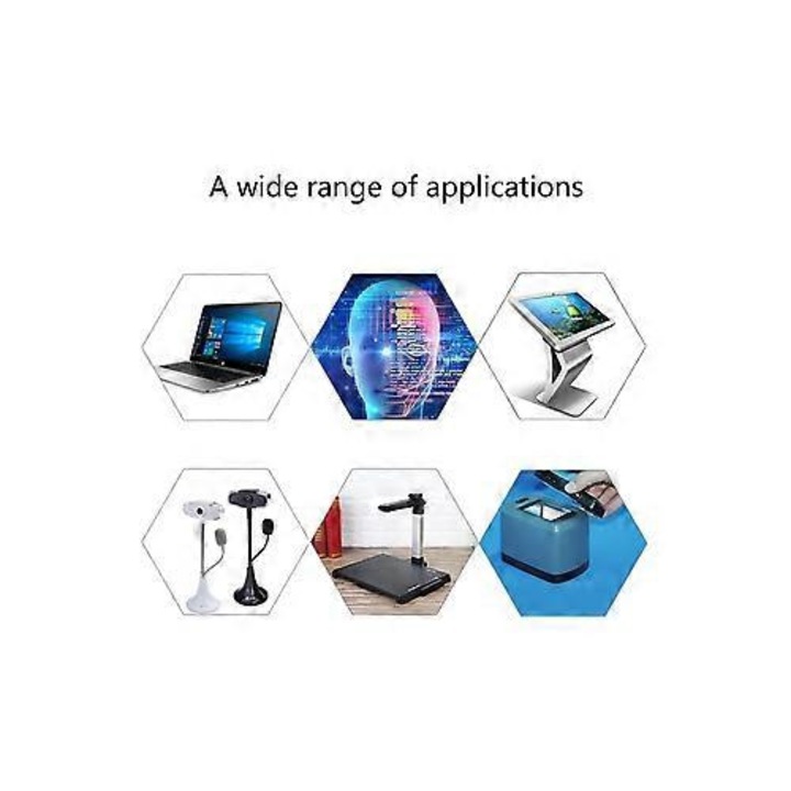 USB камера модул OV4689 4MP с микрофон, широк ъгъл 65°/160°, USB 2.0, YUY2/MJPG, кабел 40 см, многоцветен, FRU-CJK0424-260918-510