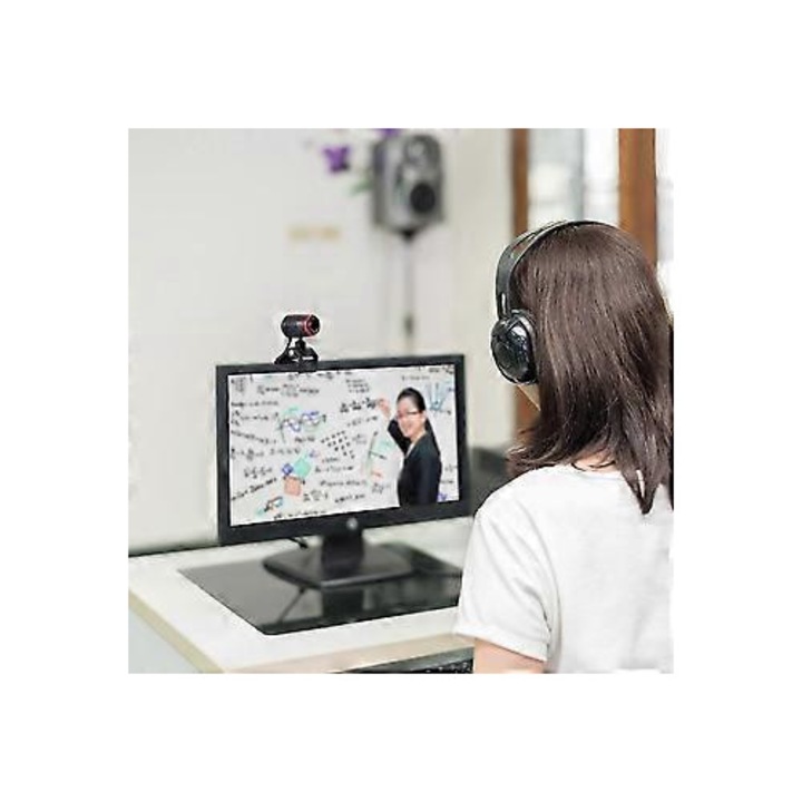 Уеб камера FRU-CJK0424-260919-728, 1.3 MP, вграден микрофон, USB 2.0, с гъвкаво рамо, черна