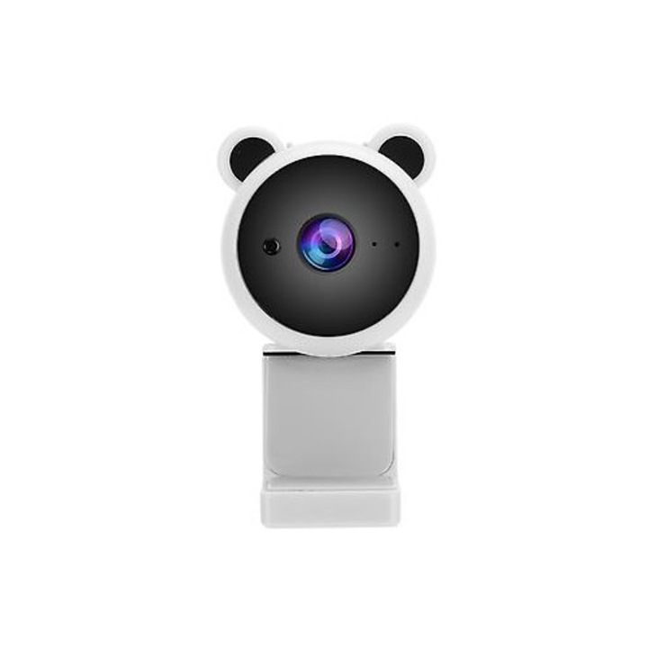 Уеб камера FRU-CJK0424-260919-399 1080p HD 2MP, вграден микрофон, USB 2.0 plug-and-play, 30 FPS, кабел 1,5 м, бял, дизайн мече