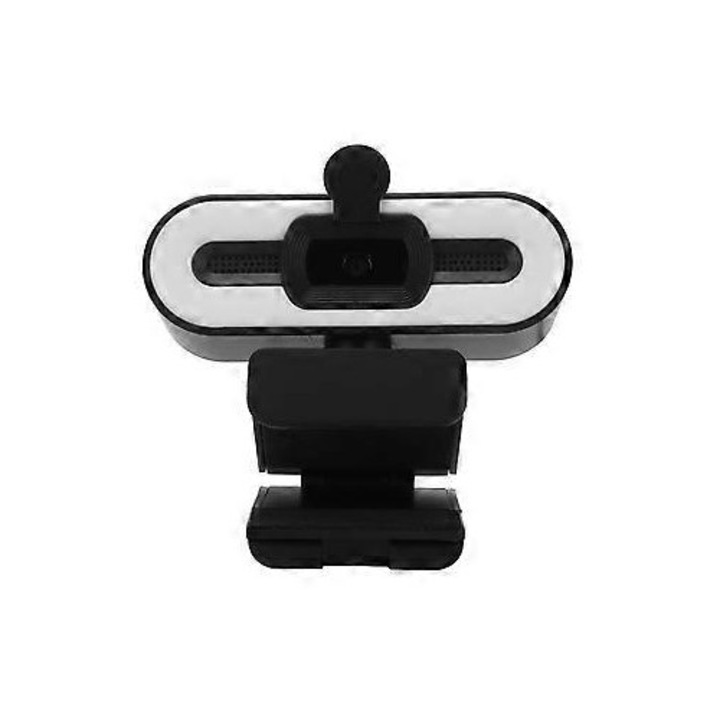Уеб камера FRU-CJK0424-260919-328, 4K, CMOS сензор, вграден микрофон, USB plug-and-play, капачка за обектив, черно/бяло