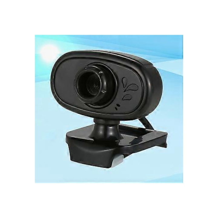 Уебкамера USB FRU-CJK0424-260919-306, CMOS сензор 0.3MP (640x480), 60 fps, вграден микрофон, монтаж с щипка за лаптоп, USB 2.0, черна