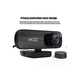 Уеб камера FRU-CJK0424-260918-1431, 4K UHD 3840x2160, ъгъл 120°, вграден микрофон, въртене на 360°, USB plug-and-play, черна, 7x3x9 см
