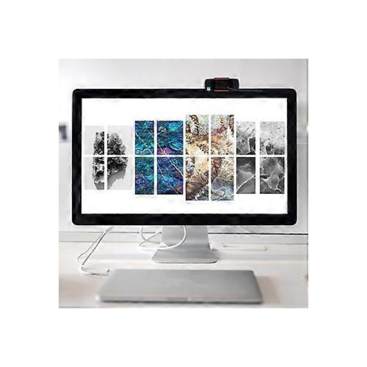 Уеб камера USB FRU-CJK0424-260918-482, 300000 пиксела, вграден микрофон, черна, 6 x 6.3 x 3 см