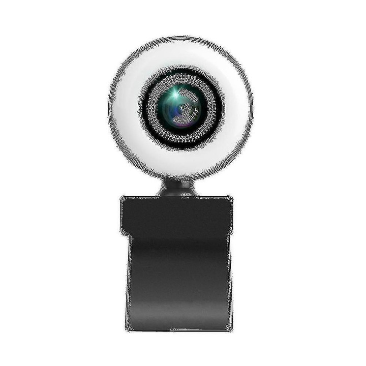 Уеб камера FRU-CJK0424-260919-1300 1080p HD, автофокус, вграден микрофон с намаляване на шума, регулируема кръгова светлина, USB 2.0, 30 FPS, CMOS сензор, черно/бяло