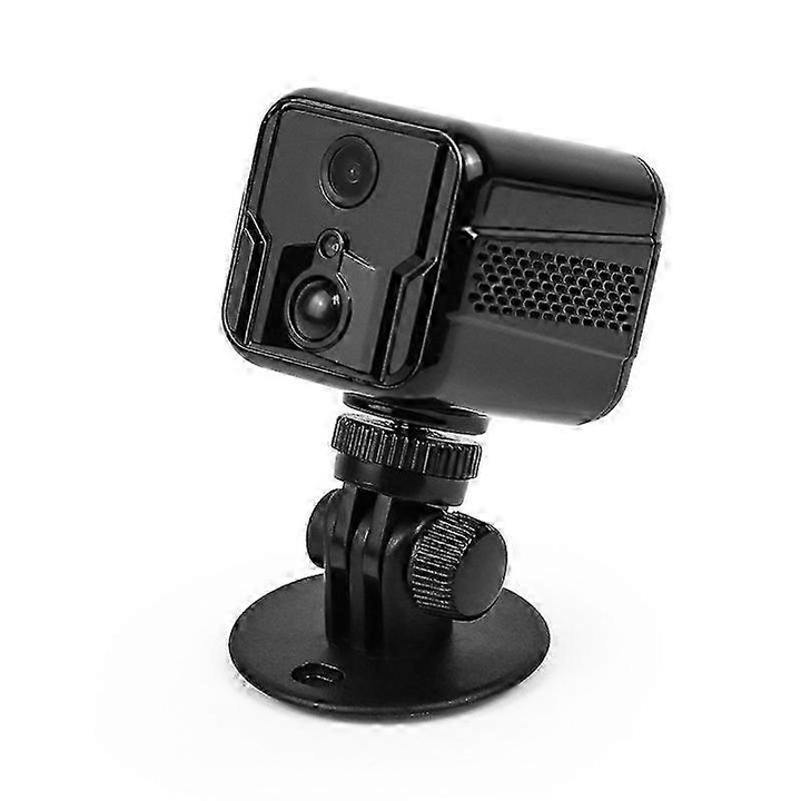 Безжична камера за наблюдение T9 FRU-CJK0424-260919-1071, ъгъл 140°, HD, Wi‑Fi 802.11b/g/n, батерия 2600mAh, нощно виждане IR, microSD до 128 GB, черна