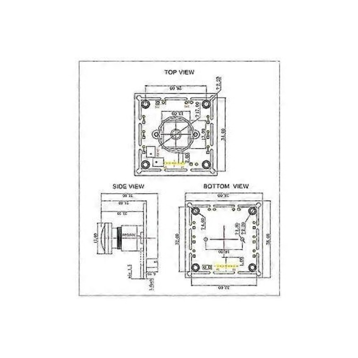 Модул камера USB FRU-CJK0424-260919-1073 OV2710 2MP 1080p 130° широкоъгълен, ръчен фокус, вграден микрофон, USB 2.0, черен