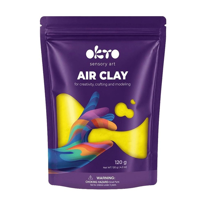 Моделин Air Clay Okto самовтвърдяващ се, жълт, 120 гр