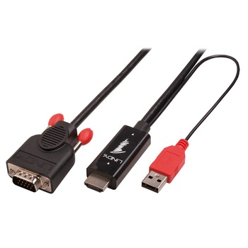 Cablu HDMI tata la VGA tata, 1 m, Lindy Cablu HDMI tata la VGA tata, 1 m, Lindy
