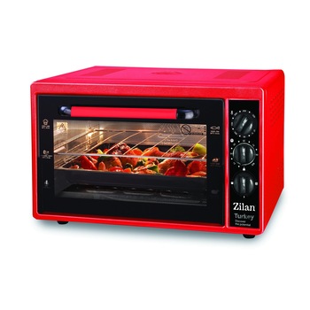 Cuptor electric Zilan ZLN-5320, capacitate mare 32 Litri, 1500W, Timer, Gratar, Tava dreptunghiulara, Rosu Cuptor electric Zilan ZLN-5320, capacitate mare 32 Litri, 1500W, Timer, Gratar, Tava dreptunghiulara, Rosu