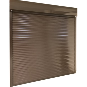 Usa de garaj tip rulou BFT , aluminiu, electrica , maro 8019 L2200x2200H , lamela 55 mm Usa de garaj tip rulou BFT , aluminiu, electrica , maro 8019 L2200x2200H , lamela 55 mm