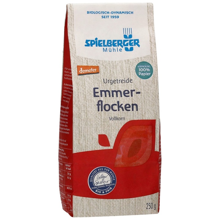 Fulgi de emmer integrali Demeter bio, 250g, Spielberger