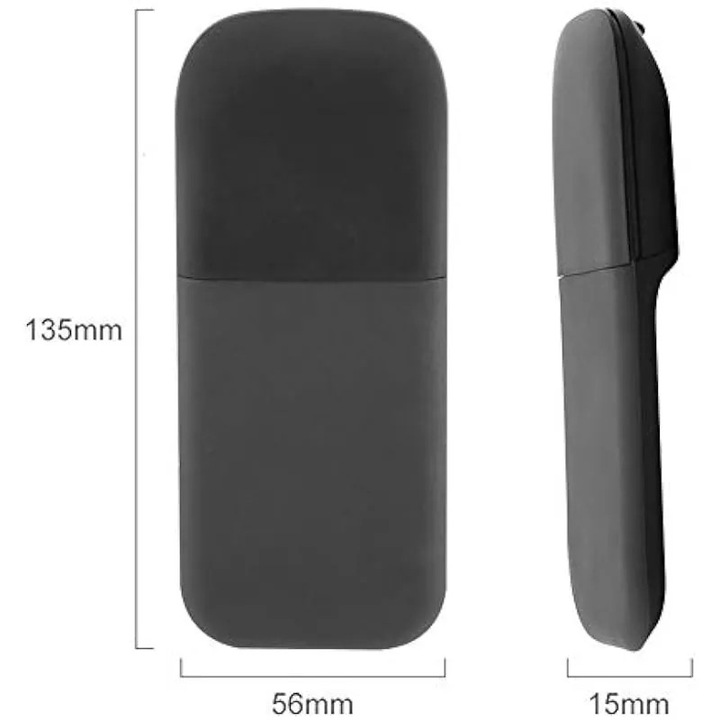 Безжична Bluetooth Arc тактилна мишка - сгъваема, ергономична, безшумна, за дома и офиса, пътувания (черна)