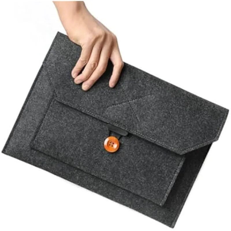 Husa de protectie pentru laptop de 14 inch din fetru, geanta de calculator rezistenta la zgarieturi si uzura, husa de depozitare neagra pentru calatorii de afaceri