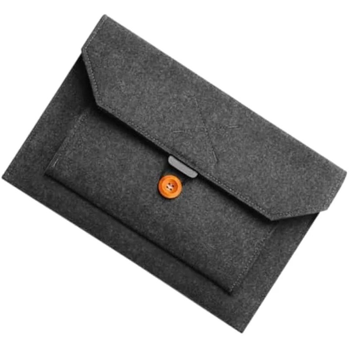 Husa de protectie pentru laptop de 14 inch din fetru, geanta de calculator rezistenta la zgarieturi si uzura, husa de depozitare neagra pentru calatorii de afaceri