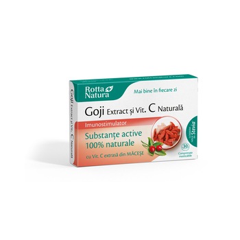 Goji Extract cu Vitamina C Naturala Rotta Natura 30cpr Goji Extract cu Vitamina C Naturala Rotta Natura 30cpr