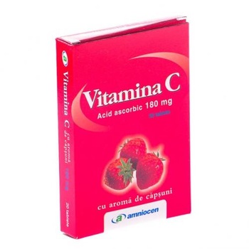 Vitamina C 180mg Capsuni Amniocen 20tbl Vitamina C 180mg Capsuni Amniocen 20tbl