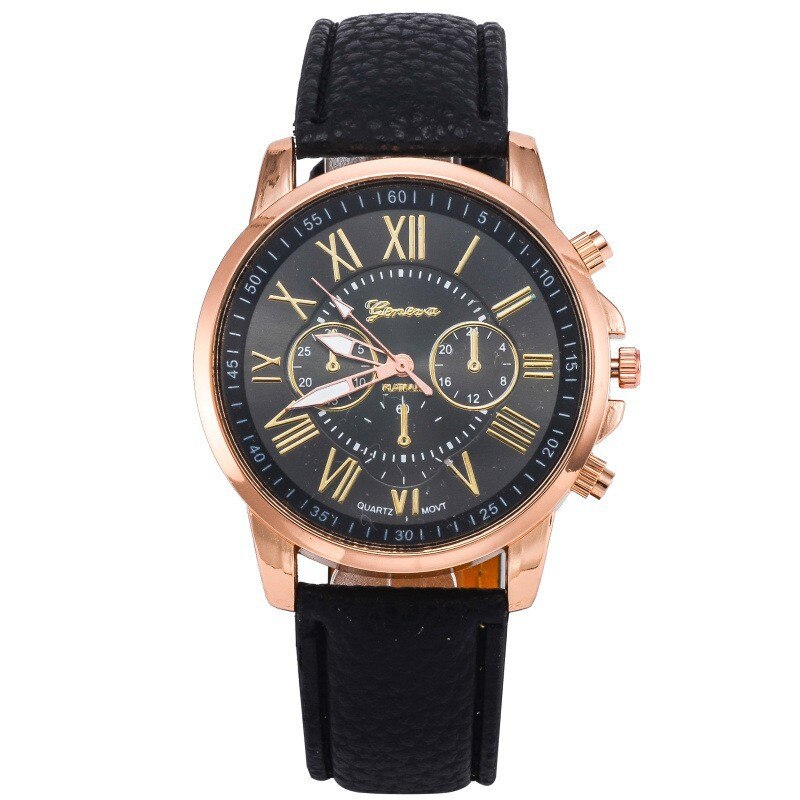 Ceas de dama Fashion Geneva negru curea