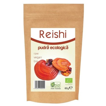 Reishi Pulbere Bio Raw Obio 60gr Reishi Pulbere Bio Raw Obio 60gr