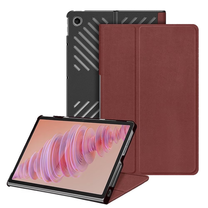 Husa Slim Sigloo, Smart Cover, Trifold, pentru Lenovo Tab Plus 2024(TB-351/TB- 352), 11.5", Burgundy
