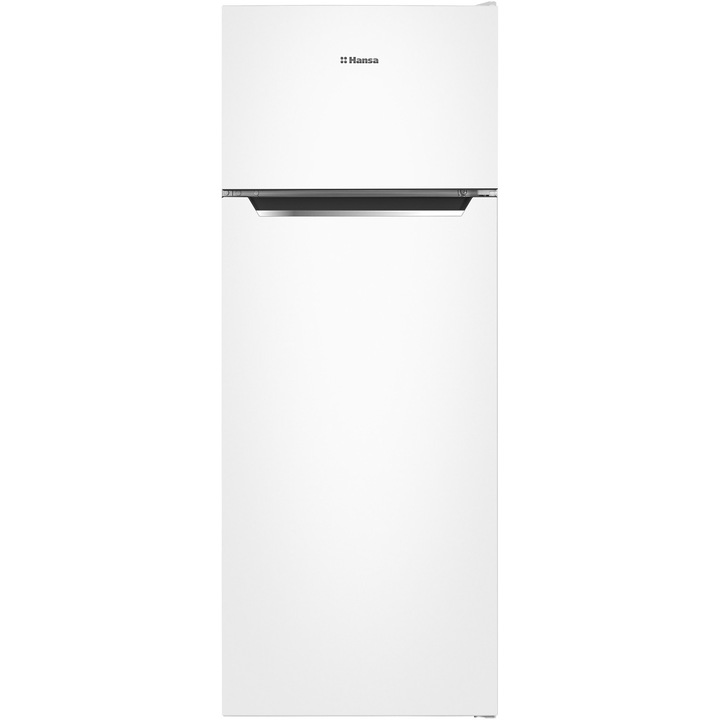 Frigider cu doua usi HANSA FD248BUWE01HG, 211 l, H 144 cm, rafturi de sticla, Clasa E, alb