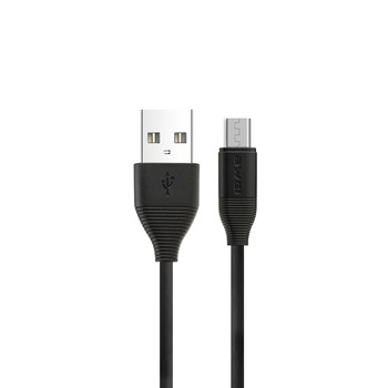 Cablu de date/incarcare Original Awei, MicroUsb, 1 metru, Negru Cablu de date/incarcare Original Awei, MicroUsb, 1 metru, Negru