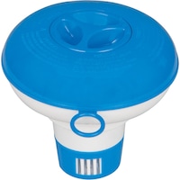Dispenser chimic plutitor pentru piscina Intex 29040NP, D12.7 cm, polipropilena, albastru/alb