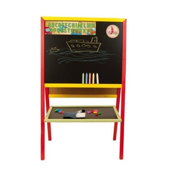 Tabla mare de scris 2 in 1, cu accesorii, pentru copii - multicolora Tabla mare de scris 2 in 1, cu accesorii, pentru copii - multicolora
