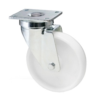 Roata pivotanta, din poliamida, cu placa, 200 mm, 300 kg Roata pivotanta, din poliamida, cu placa, 200 mm, 300 kg