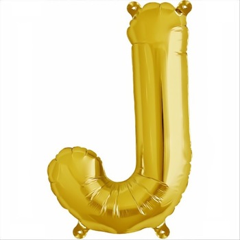 Balon folie, forma J litera, culoare auriu, 41 cm, 1 buc Balon folie, forma J litera, culoare auriu, 41 cm, 1 buc