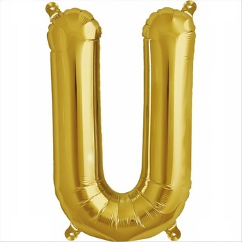 Balon folie, forma U litera, culoare auriu, 105 cm, 1 buc Balon folie, forma U litera, culoare auriu, 105 cm, 1 buc