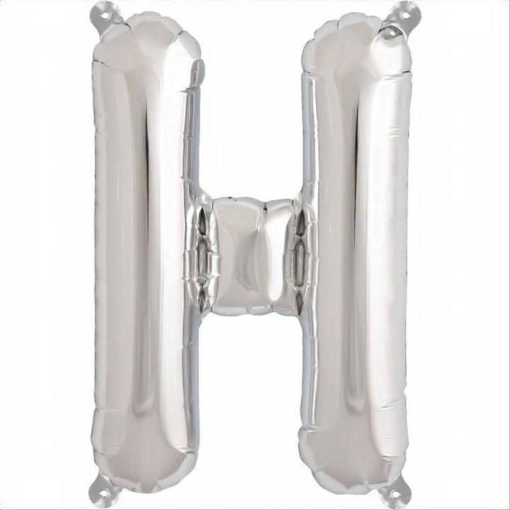 Fólia lufi, H betű alakú, ezüst színű, 105 cm, 1 db