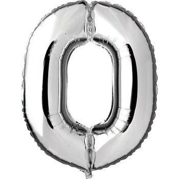 Balon folie, cifra 0, culoare argintiu, 105 cm, 1 buc Balon folie, cifra 0, culoare argintiu, 105 cm, 1 buc